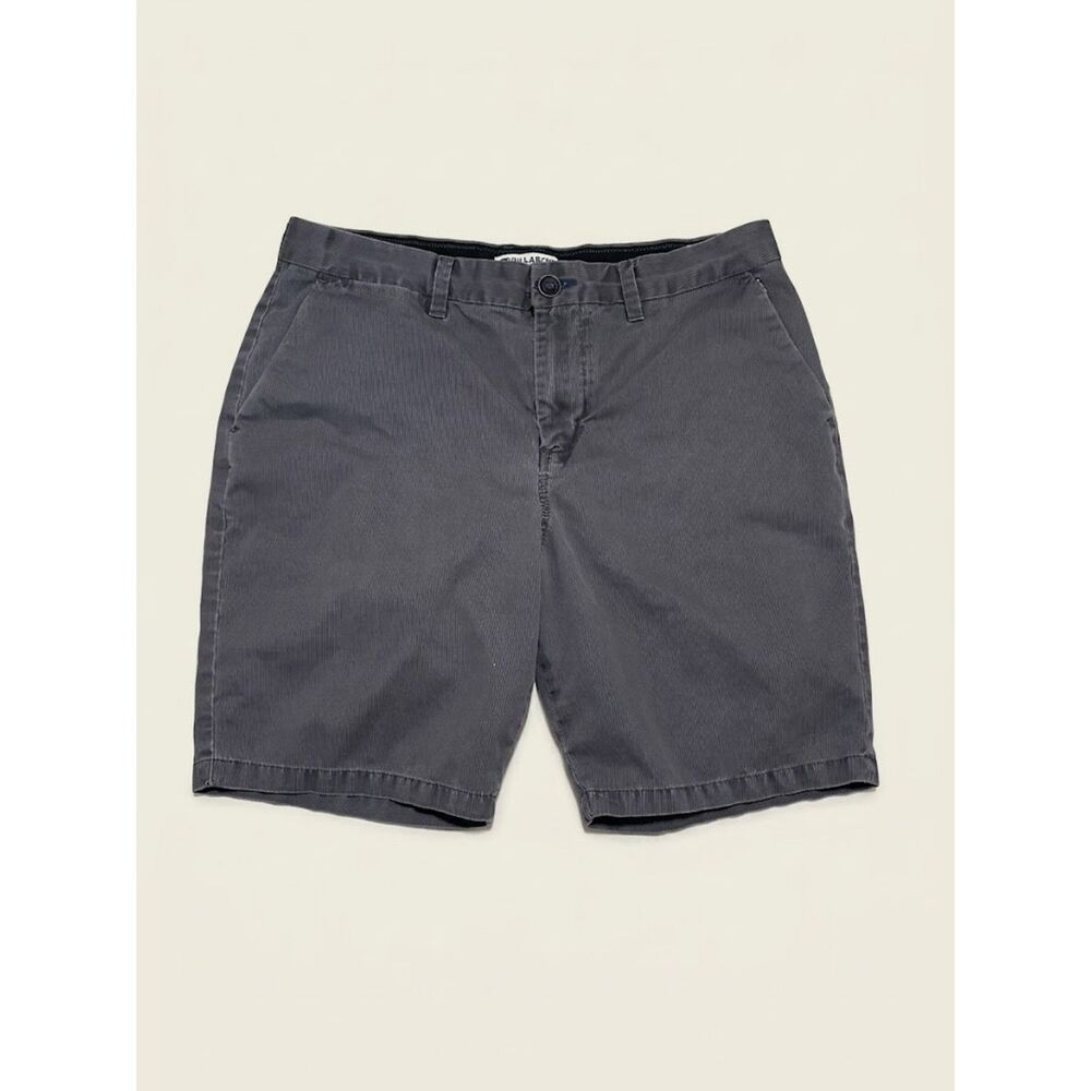 Billabong Chino Shorts Mens 33 Charcoal Gray Flat Front Zip Pocket Walk Shorts